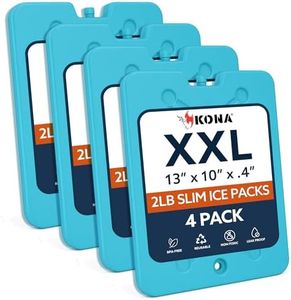 Kona Large Ice Packs for Coolers - Slim Space Saving Design - 25 Minute Freeze Time (4)