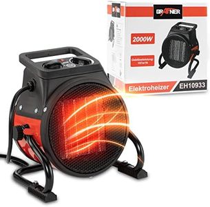 Grafner Radiateur soufflant en céramique avec 2000 W 2 kW, 3 niveaux de chauffage, thermostat automatique, chauffage turbo puissant, élément PTC, protection contre la surchauffe, chauffage électrique