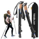 TREKOLOGY 2PCS Collapsible Hiking Poles - Lightweight Trekking Poles for Men, Women & Seniors - Nordic Walking Poles with Cork Handle - Retractable Walking/Hiking Sticks