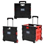 Rainberg Heavy Duty Folding Trolley Box Cart, Folding boot cart, Extra Large Size, Folds Flat, Capacity 35kg. (Extra Large)