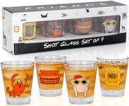 PuGez 4 Pack Friends Mini Shot Glasses, Friends TV Show Merchandise, Friends Shot Glass Set, Friends TV Show Gifts for Fans