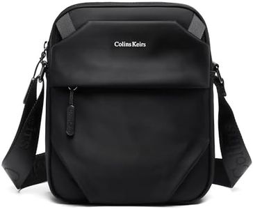 Colins Keirs Crossbody bag for men, sling bag. Travel shoulder bag with zipper and adjustable shoulder strap. Small messenger bag black