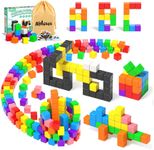 54 PCS Magnetic Blocks, Magnetic Building Blocks for Toddlers 3+, Montessori Toys, Magnetic Cubes, Preschool STEM Educational Sensory Magnet Toys for Kids Ages 3-5 Year Old Boys and Girls