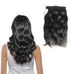 SkyHair 100% Remy Human Hair 5 Clips Premium Hair Extensions for Volume and Length (34 Inches, Black)