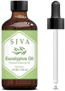 Siva Eucalyptus Essential Oil (118 ml) Premium Essential Oil with Dropper for Diffuser, Aromatherapy, Skincare, Haircare, Soaps & Candles 4 Fl Oz (Pack of 1)