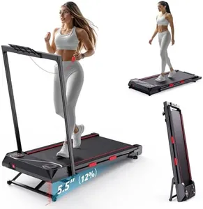 Foldable Treadmill Walking Pad with Auto Incline, 6-Level 12% Portable Under Desk Treadmill for Home Office, 2 in 1 330lbs Capacity Heavy Duty with Handle Bar, 2.5HP Quiet, Upright Space-Saving