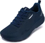 BRONAX Mens Wide Toe Box Tennis Shoes Training Road Running Fitness Foot Shape Jogging Walking Size 10w Sports Gym Footwear for Male Breathable Mesh Sneakers Dark Bule 44