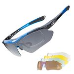 RockBros Polarized Sports Sunglasses UV Protection Cycling Glasses for Men Women Outdoor Running Driving Fishing Golfing Blue