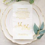 Crisky Gold Mr & Mrs Dinner Napkins Wedding Dinner Napkins Replace Thank You Card Disposable Decorative Towels for Wedding Shower Banquet Rehearsal Dinner Decorations, 100 Pcs, 3-ply, 12"x16"