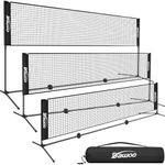 DAWOO Portable Tennis Net Set - for Tennis, Soccer Tennis, Pickleball, Kids Volleyball, Badminton - Easy Setup Nylon Sports Net with Poles (4M)