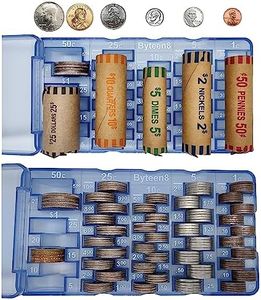 Byteen8 Coin Counter Coin Sorter｜2Packs Mini Coin Counter Tray Coin Sorter Tray with Cover｜Coin Bank Teller Easy to Use Change Counter｜Change Holder for Car｜Coin Holder for All Coins｜Great Gift