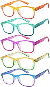 Yogo Vision Reading Glasses for Men and Women Two Tone Havana Rectangle Readers Set of 5 +2.5