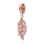 SOUKISS Rose Gold Dangling Feather 