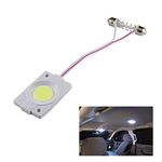 Favoto LED Light for Cars Interior COB Roof Light Bright 12Volts DC universal for all cars - Set of 2 - White