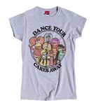 TruffleShuffle Women's Fraggle Rock Dance Your Cares Away Fitted T-Shirt Grey | Non-Fading | Cotton Blend | 80s TV Show