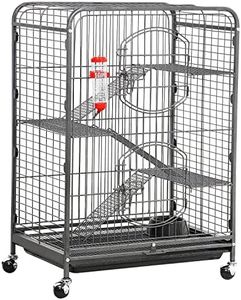 costoffs 4-Tier Large Ferret Cage Rat Cage Small Animals Hutch w/Rolling Stand & Pet Bowl & Water Bottle for Chinchilla Rabbit Squirrels