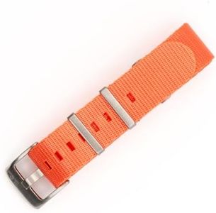 BluShark AlphaShark Premium Nylon Watch Strap - Durable, Waterproof Replacement Watch Band for Men and Women | Stainless Steel Buckle | Ballistic, Military | Orange, 22mm