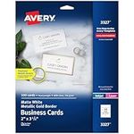 Avery Business Cards with Metallic Gold Borders, 2" x 3.5", 100 Total, Laser/Inkjet Printable Business Cards (3327)