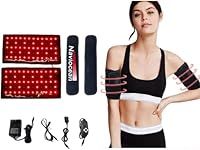 Naviocean 2Pcs Infrared Red Light Thera-py Arm Belt, 660nm and 850nm Red Light Thera-py Arm Wrap with Timer & Brightness Setting Red Light Arm Pad for Arm Knee Shoulder Joints Muscle Pain Relief