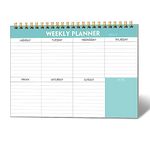 Getvow Weekly Planner Notepad - 7" x 10" Weekly Pad Organizers Habit Tracker Journal for Man & Women, 52 Sheets, 100gsm Paper, Undated Weekly To Do List Notepad with Your Life, Teal