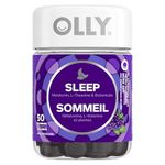 OLLY Sleep Gummy Supplement helps promote a healthy sleep cycle Blackberry Zen with melatonin, L-Theanine & botanicals 25 day supply 50 gummies