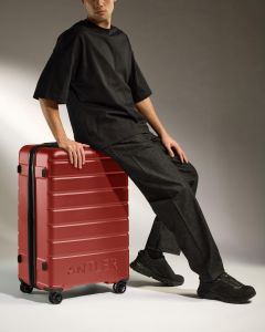 Antler Hard Shell Suitcase Set – Cabin, Medium & Large, Red Orange, TSA Lock