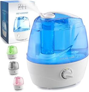 Zulay Cool Mist Humidifiers (2.2L Water Tank) - Quiet Ultrasonic Humidifiers For Bedroom with Auto-Shutoff Feature - Air Humidifier For Plants, Babies Nursery and Kids Room (Blue)