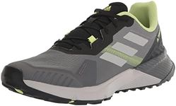 adidas Men's Terrex Soulstride Trail Running Shoes, Grey/Grey/Pulse Lime, 12