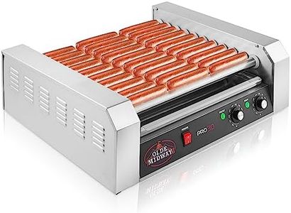 Olde Midway Electric 30 Hot Dog 11 Roller Grill Cooker Machine 1400-Watt - Commercial Grade