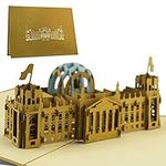 Travel voucher for weekend in Berlin, Reichstag as pop-up card, 3D model, Berlin gift A04