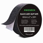 swenrix Heavy Duty Anti Slip Tape for Stairs Outdoor/Indoor Waterproof 10 meters Grip Tape Safety Non Skid Roll for Stair Steps Traction Tread Staircases Non Slip Strips Black