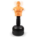 Phoenix Fitness Freestanding Punch Bob - Height Adjustable Body Opponent Punch Bag for Boxing, Kick Boxing & MMA - Pedestal Dummy Punching Bag for Target Practice - Black & Orange