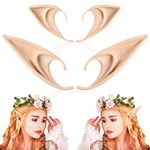 FRESHME 2 Pairs Elf Ears Cosplay Soft Fairy Pointed Elven Ears for Women Kids Halloween Renaissance Party Costume Accessories