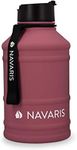 Navaris Stainless Steel Water Bottle - 2.2 Litre Large Metal Sports, Camping, Gym Canteen for Drinking Water, Liquid, Drinks