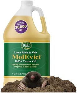 Baar Products - MolEvict Lawn Mole Castor Oil - Lawn & Garden Protection - Up to 20,000 Sq. Ft. of Coverage - 1 Gallon