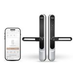 Simpled SS-SPS Weatherproof SlimSeries Smart Lock Touch, 7-in-1, Fingerprint Keyless Security Entry Door Lock, Bluetooth Electronic Deadbolt, Smartphone Access- Designed for The UK Weather, Silver