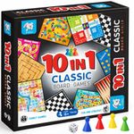 Storio 10-in-1 Classic Board Games for Kids 5+ Years | Chess, Ludo, Snakes & Ladders, Checkers, Backgammon & More | Family Board Game Set with Dice & Pawns | Educational Indoor Game for Boys & Girls