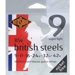 Rotosound BS9 Stainless Steel Super Light Gauge Electric Guitar Strings (9 11 16 24 32 42), White Black Red Blue