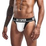 SKYSPER Jockstrap For Men Workout Jock Straps Male Breathable Underwear Athletic Supporter, 34SK-Black, Medium