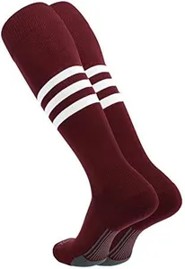 TCK Performance Baseball/Softball Socks (Maroon/White, Small)