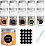 KITment 15pack Small Mason Jars with Airtight Metal Regular Lids, 8oz/250ml Glass Canning Jars with Wide Mouth for Spices, Honey, Jam, Jelly, Preserving Food Storage, Wedding Favors, Baby Shower