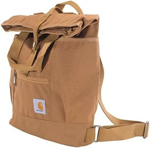 Carhartt Convertible, Durable Tote Bag with Adjustable Backpack Straps and Laptop Sleeve, Brown, One Size