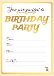 20 Birthday Invitation Cards with Envelopes,Uniquely Designed Birthday Cards for Children,Men, Women and Kids (Golden)