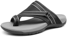 DREAM PAIRS Women's Arch Sport Flip Flops Walking Slide Sandals Comfort Casual Outdoor Beach Summer Shoes,Size 9,Black,SDSA2402W