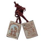 VILLAGE GIFT IMPORTERS Traditional Simple Brown Scapulars | 100% Wool | 3 Styles | Brown Straps White Straps or With Medals | Italian Made | Christian Jewelry, Wool