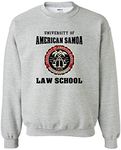 City Shirts University of American Samoa Law School DT Novelty Crewneck Sweatshirt, Sports Gray, Large