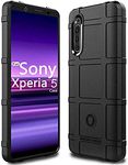 Helix Back Case Cover for Sony Xperia 5, Kickstand Heavy Duty Rugged Shield Shockproof Armor Rugged Case for Sony Xperia 5 - Black