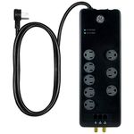 GE Pro 8-Outlet Surge Protector, 4 Ft Power Cord, 2100 Joules, 3 Adapter Spaced Outlets, 3 Phone/DSL/Modern Line Ports, 2 Coax/Cable Ports, Flat Plug, UL Listed, Black, 14095