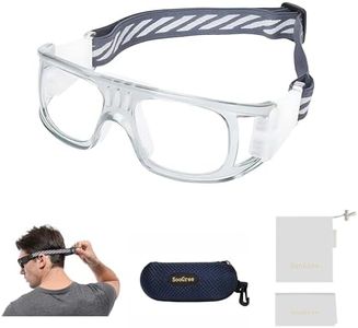 Sports Goggles Glasses Men Racquetball Basketball Football Eyewear Protective Glasses Shock Collision Lens Replaceable (Grey Frame White Pad) (8068)