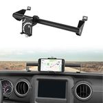 Linskip for 2018-2023 Jeep Wrangler JL JLU Phone Mount Holder Stainless Steel Stable Enough Off Road Equipment Accessories Compatible with 2020-2023 Jeep Gladiator JT